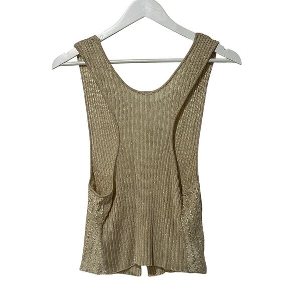 FREE PEOPLE TOP WOMENS SIZE SMALL SEASCAPE SLEEVELESS SWEATER VEST SAND BOHO - Picture 5 of 13